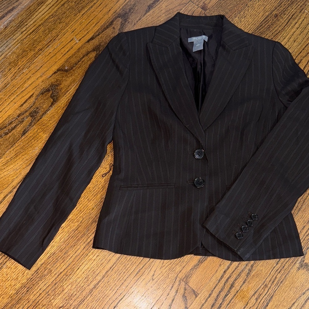 Ann Taylor Dark Pinstripe Blazer